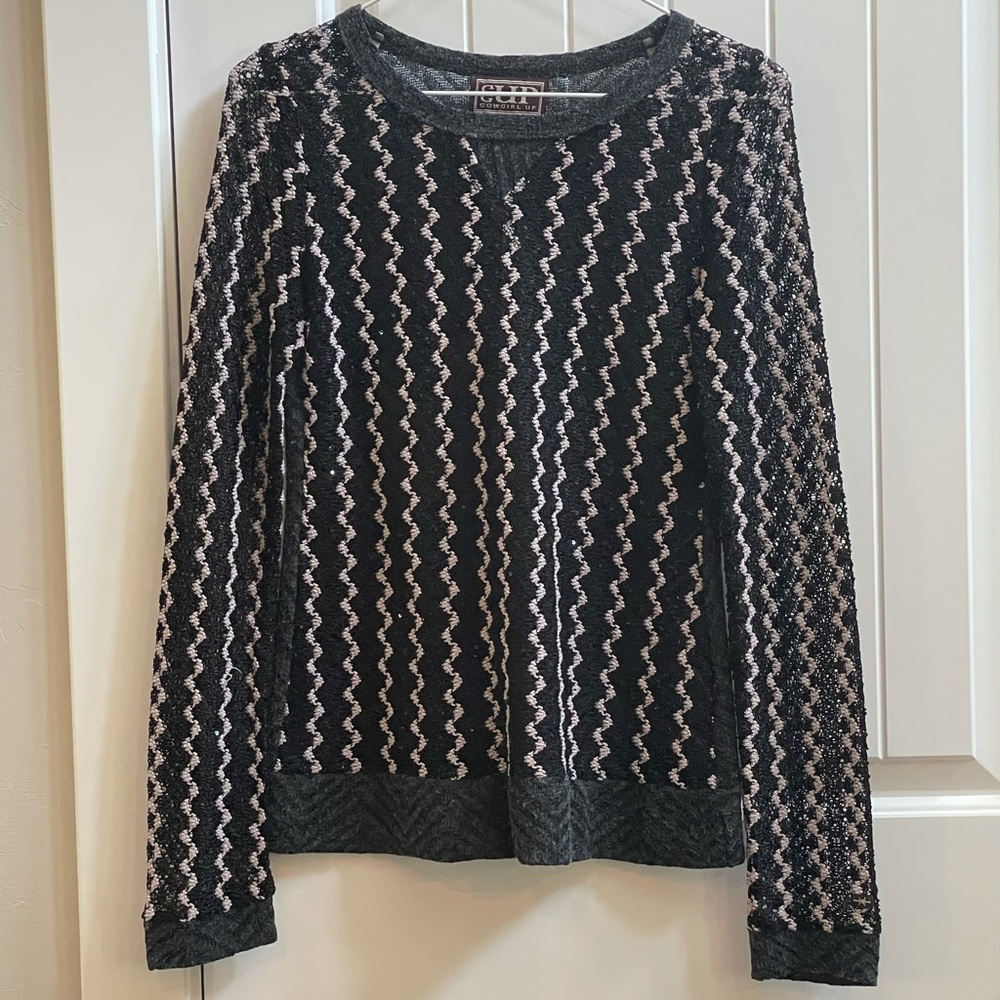 CowGirl Up. Size medium sheer sequined sweater